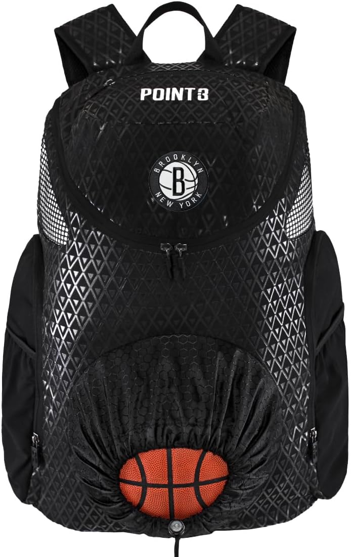 POINT3 NBA – Mochilas de baloncesto Road Trip 2.0, bolsa oficial de la NBA con cordón para baloncesto, fútbol y más