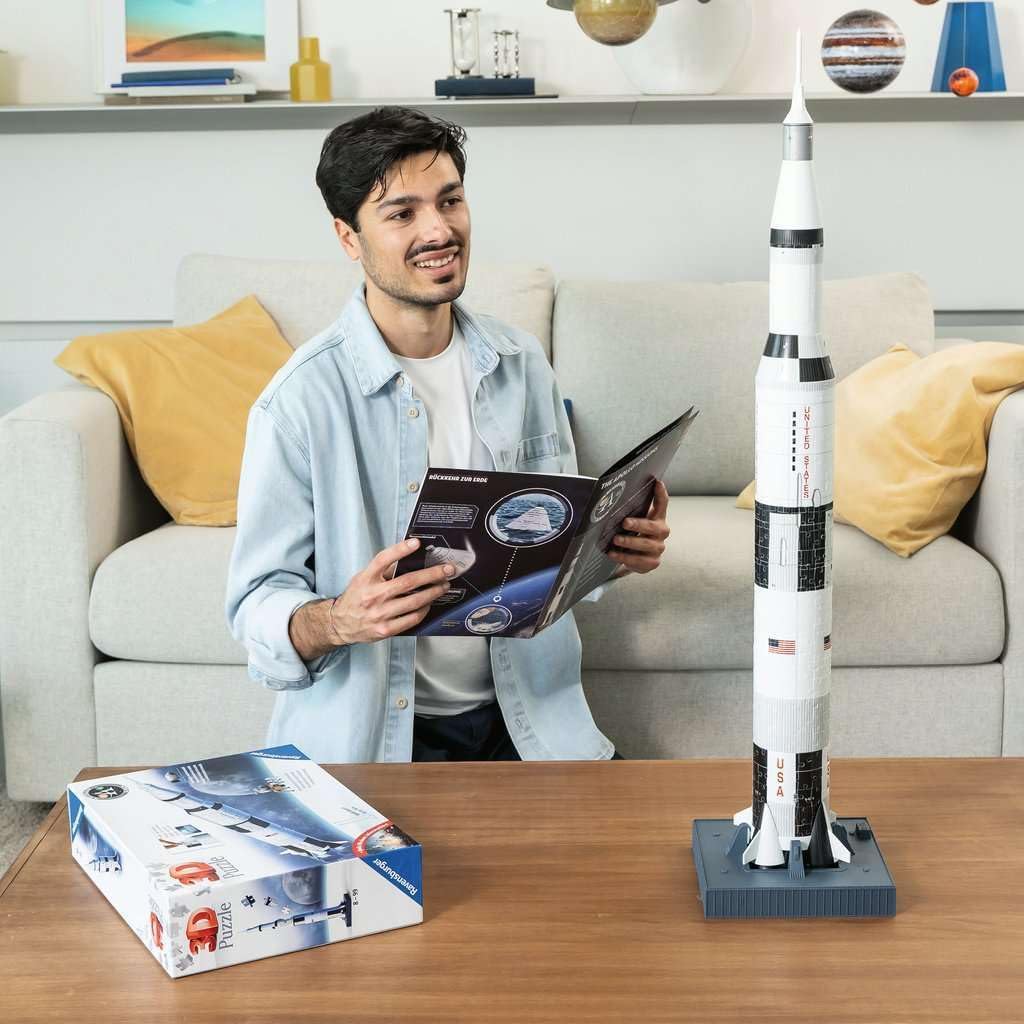 Ravensburger Apollo Saturn V Rocket Edition 440 Piece 3D Jigsaw Puzzle for Kids 11545 – Easy Click Technology Means Pieces Fit Together Perfectly