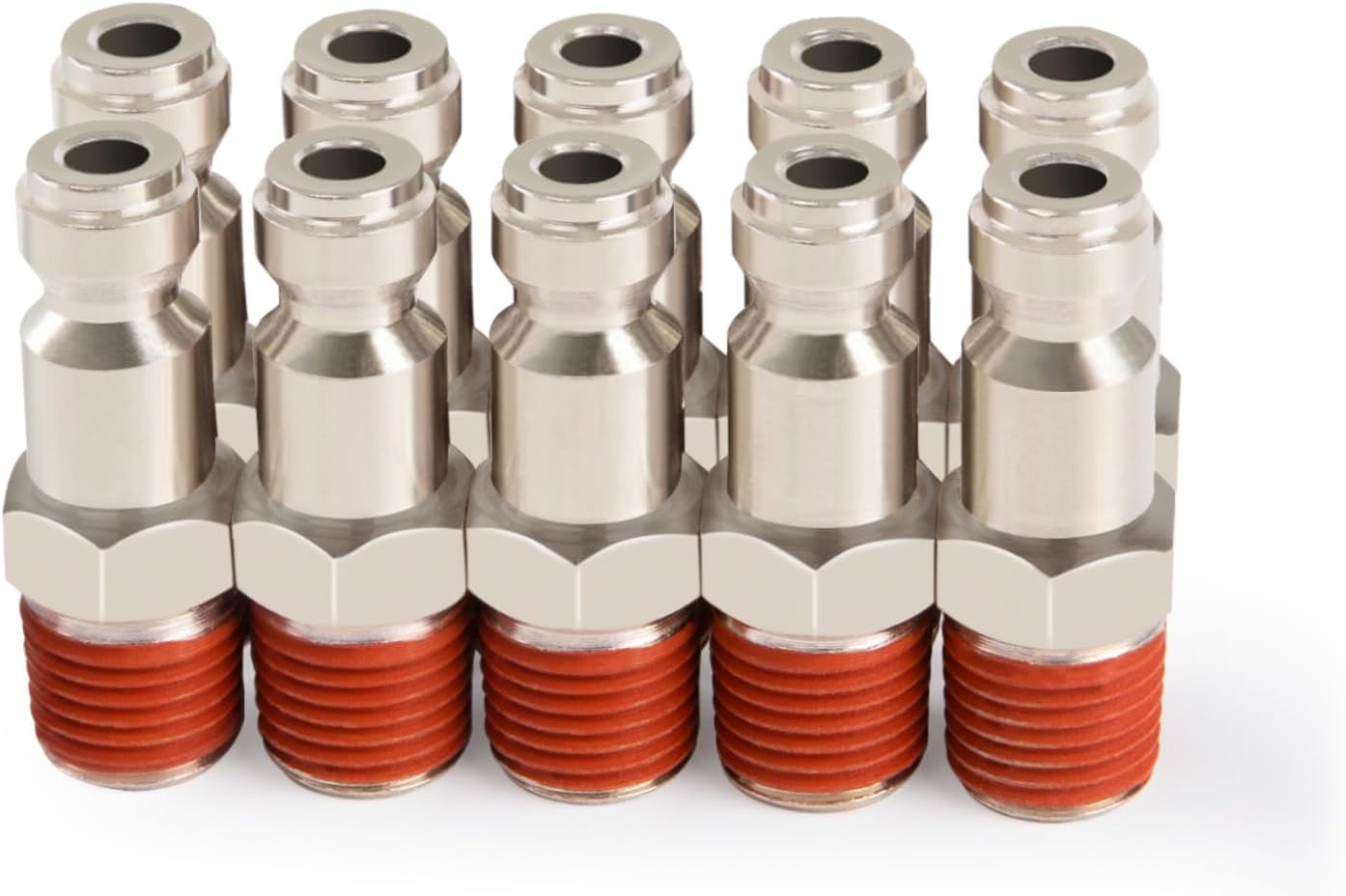 Enchufe de aire estilo T automotriz, enchufes neumáticos macho NPT de 12 pulgada, accesorios para compresores de aire (paquete de 5)