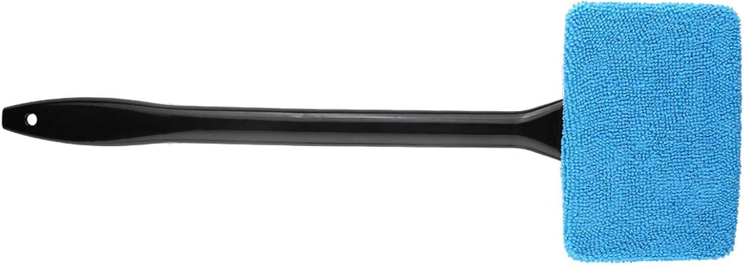Herramienta de limpieza de vidrio para parabrisas, escobilla de goma duradera y almohadilla de microfibra para interior y exterior, limpiaparabrisas