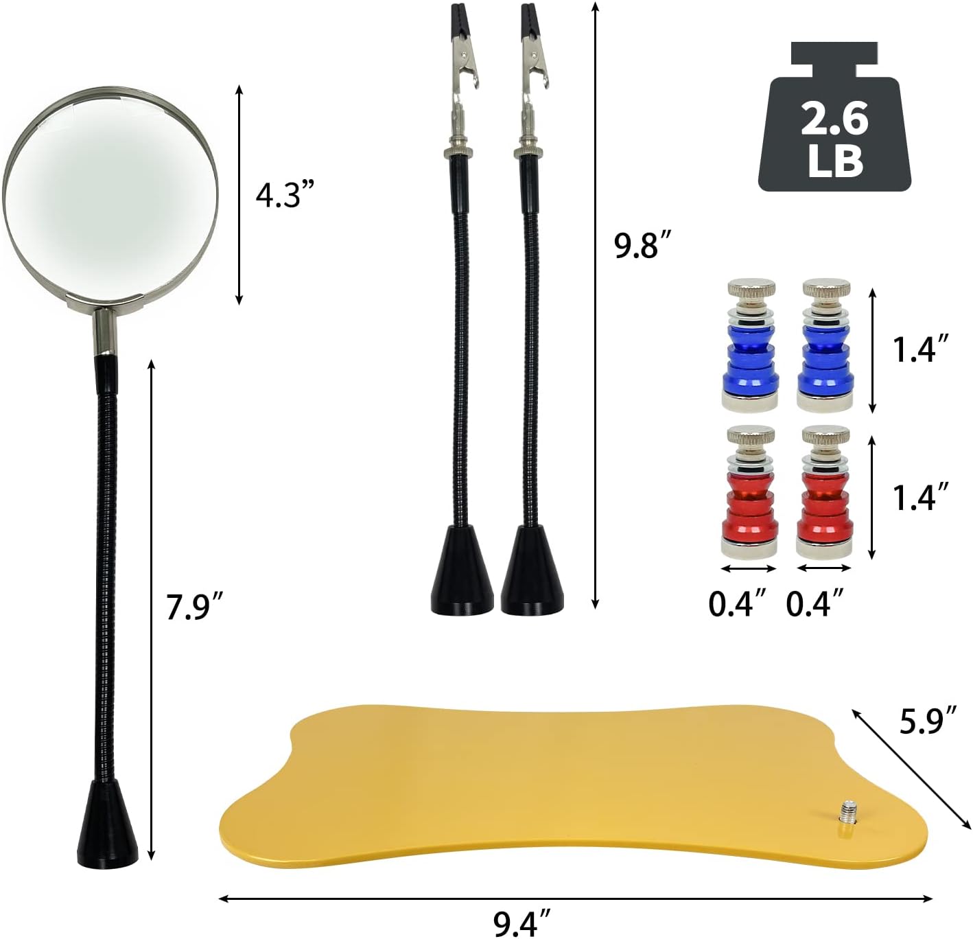 Sutekus Helping Hands for Soldering PCB – Soporte para placa de circuito con lupa de 2.5X para reparación electrónica, joyería, manualidades,
