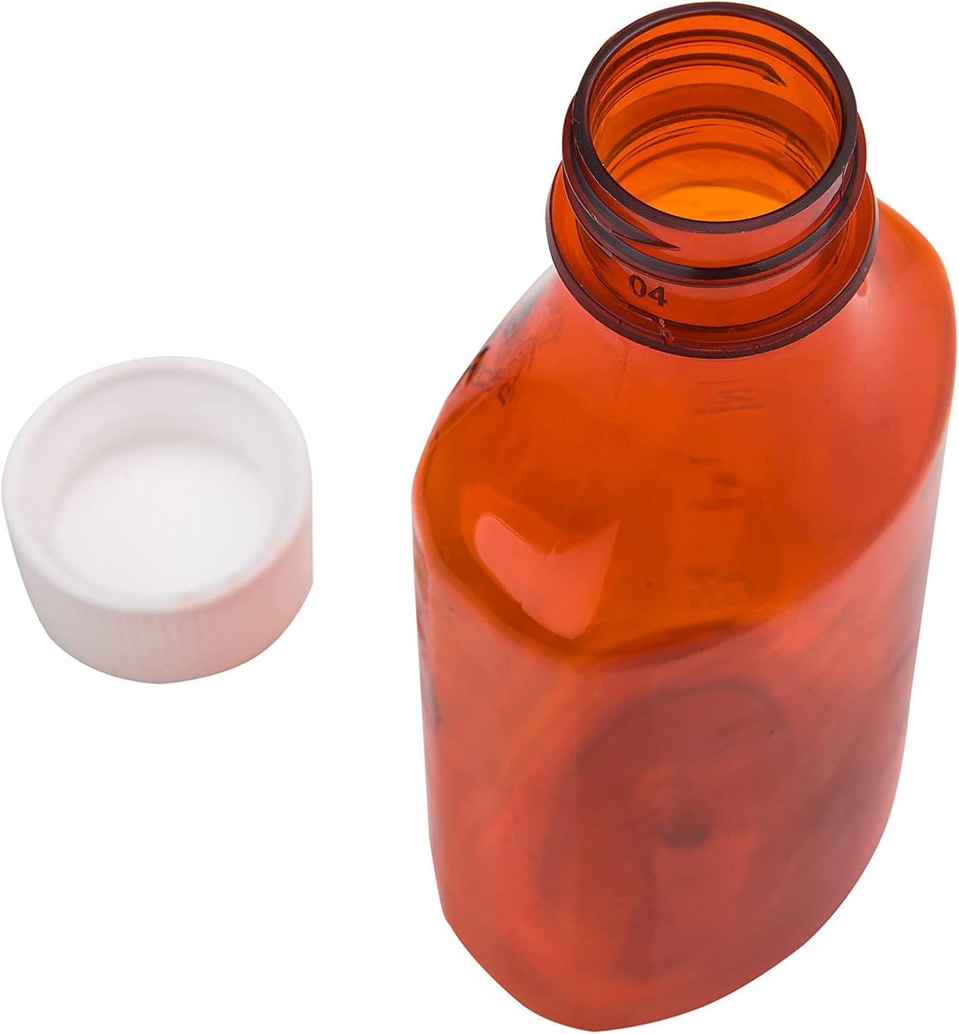 AVG Packaging Supplies Botellas de muestra ovaladas de ámbar líquido con tapas de empuje y giro, recipientes para medicamentos recetados de farmacia