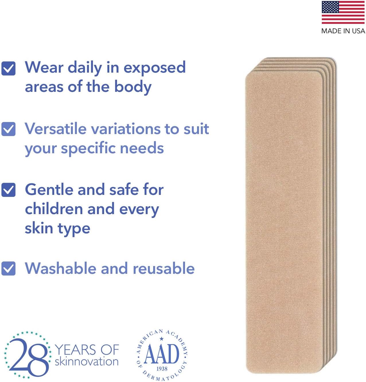 Epi-Derm C-Strips, láminas de gel de silicona para cicatrices, ideal para cesáreas, abdominoplastia, histerectomía y cicatrices de cirugía cardíaca,