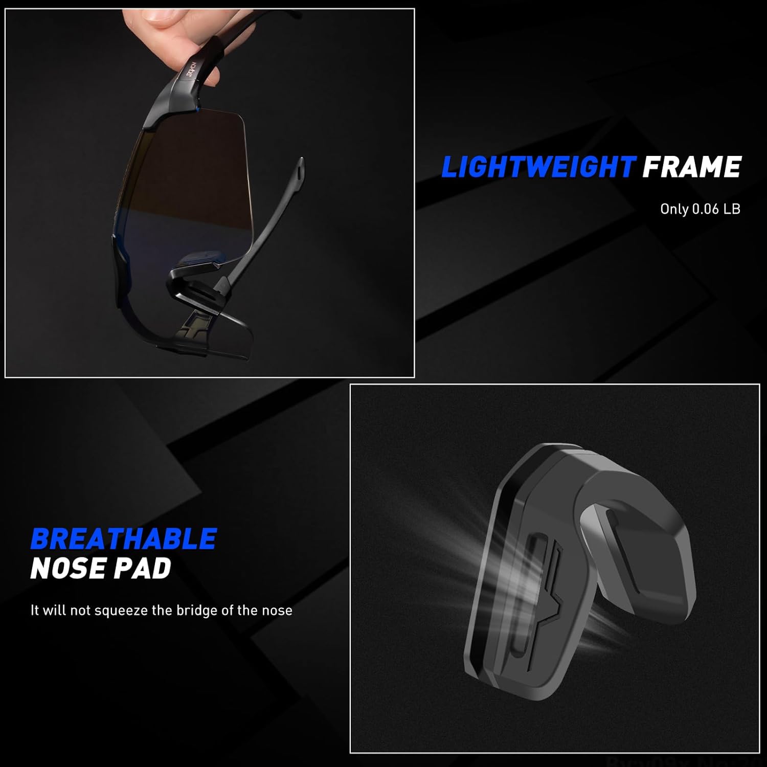 SCVCN Gafas de ciclismo fotocromáticas para hombres y mujeres, UV400, gafas deportivas para jóvenes, para correr, béisbol, golf