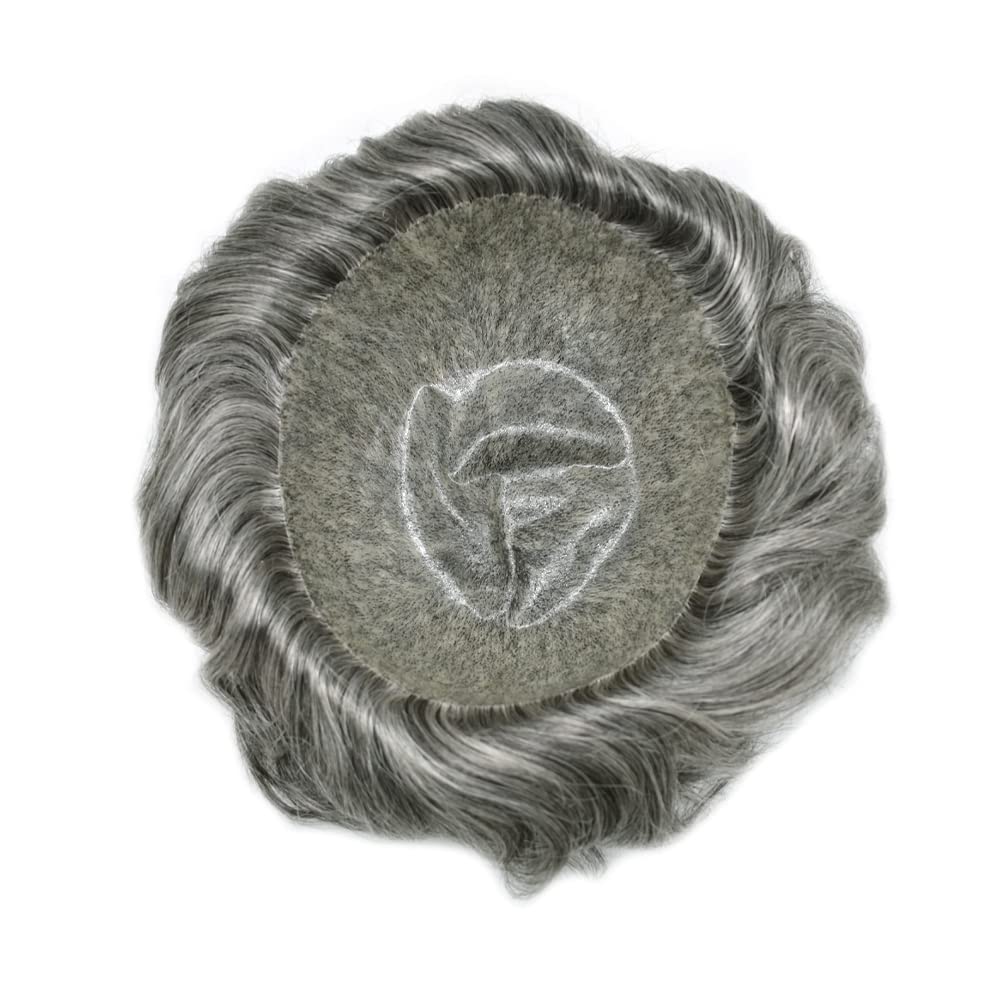 RESHE Toupee – Sistema de cabello humano de repuesto duradero para hombre, extensiones de pelo suave y fino, para hombres, 8 x 10 pulgadas, unidad