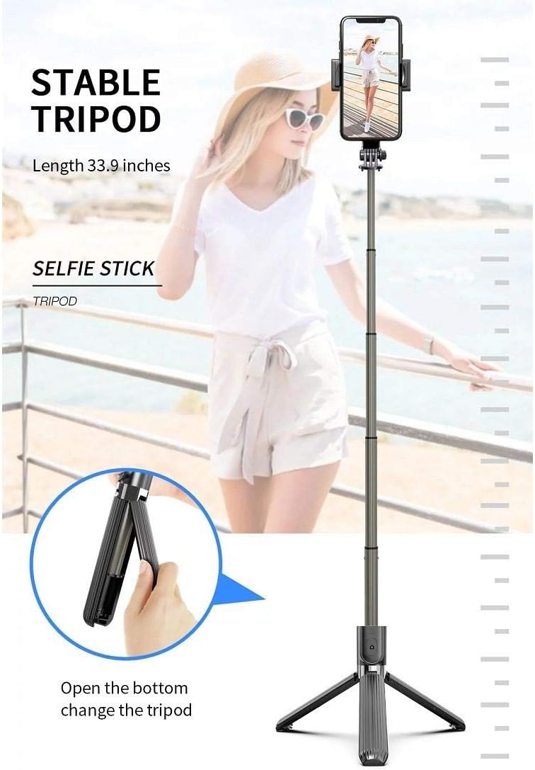BoxWave Soporte y soporte compatible con Samsung Galaxy Z Fold 5 – Gimbal SelfiePod, Selfie Stick Extensible Video Gimbal Estabilizador – Negro