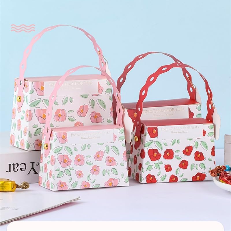 MODADA Bolsas de regalo, regalos de boda, cajas de regalo de dulces con asas, bolsas de embalaje de papel para invitados, baby shower, cumpleaños,