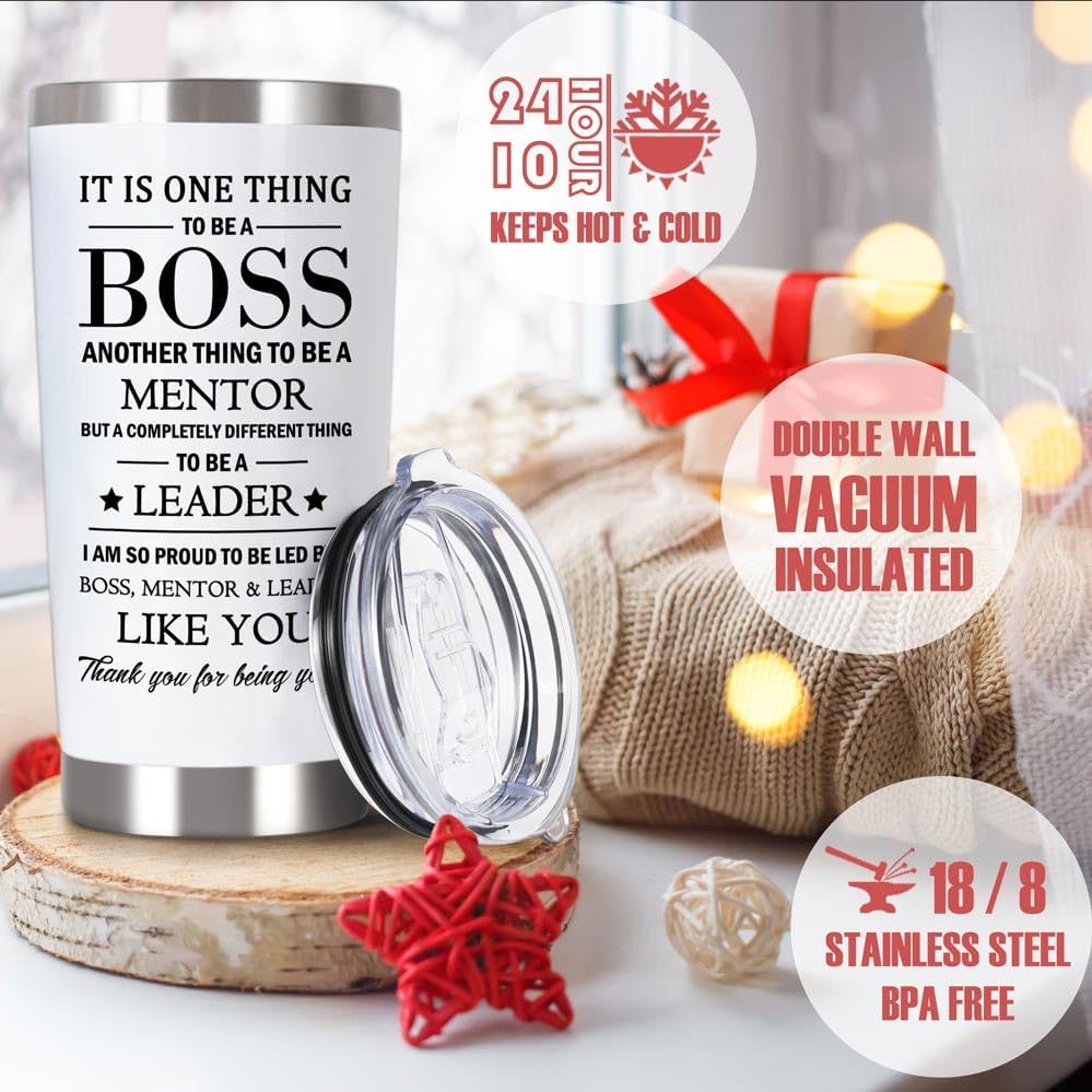 Breezy Valley Regalos para mujeres y hombres, vasos de jefe, regalos de agradecimiento para jefe gerente, los mejores regalos del mundo para jefe