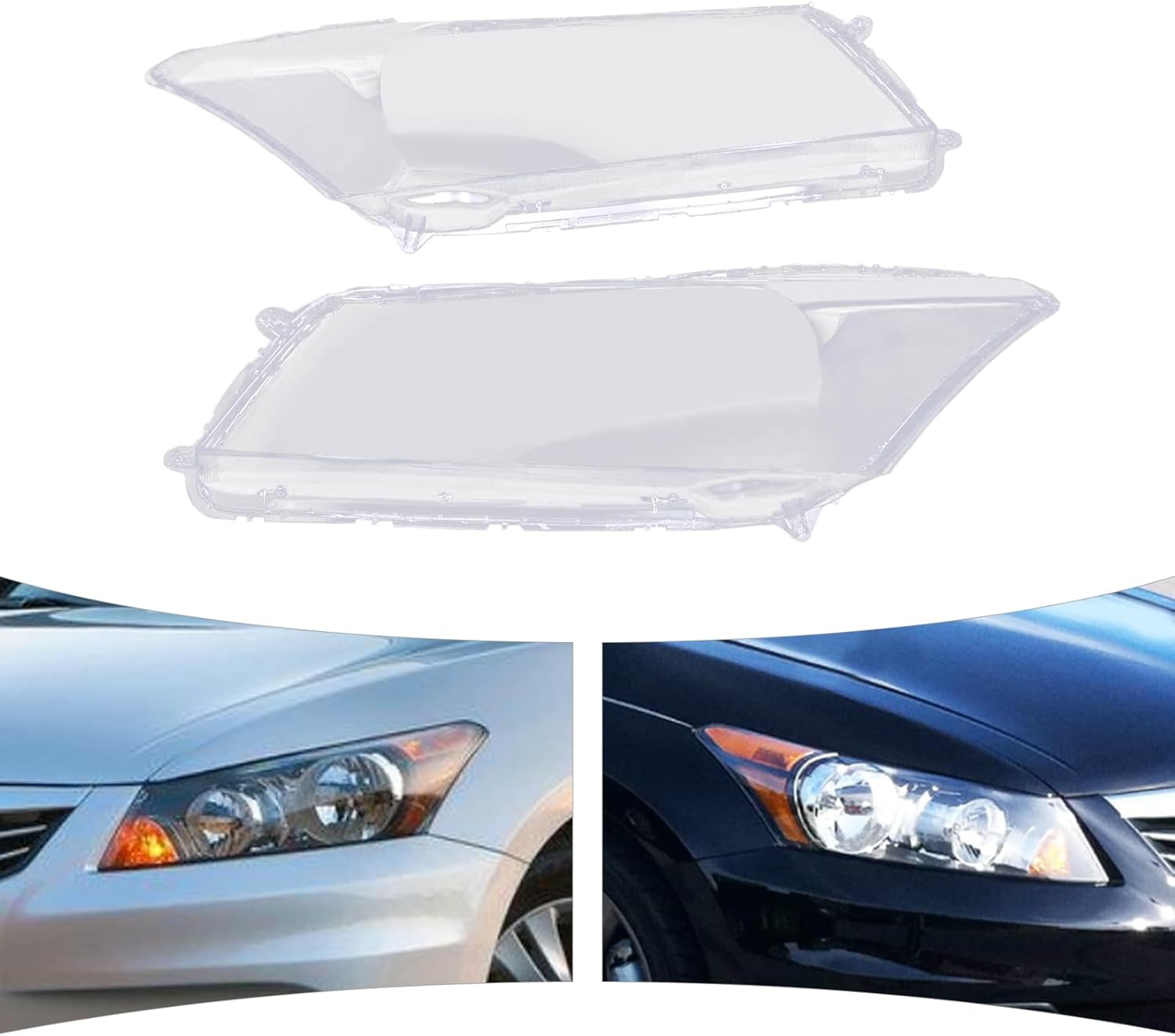 CNCEST Par de fundas de lente de faros delanteros  Reemplazo de pantalla delantera izquierda y derecha para faros delanteros  Compatible con Honda