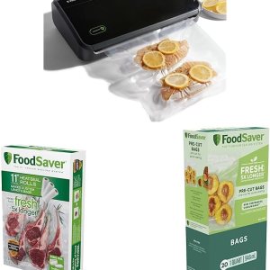 FoodSaver Máquina selladora al vacío con detección automática de bolsas y bolsas selladoras al vacío y bolsas de sellado al vacío precortadas de 1 FoodSaver Máquina selladora al vacío con detección automática de bolsas y bolsas selladoras al vacío y bolsas de sellado al vacío precortadas de 1