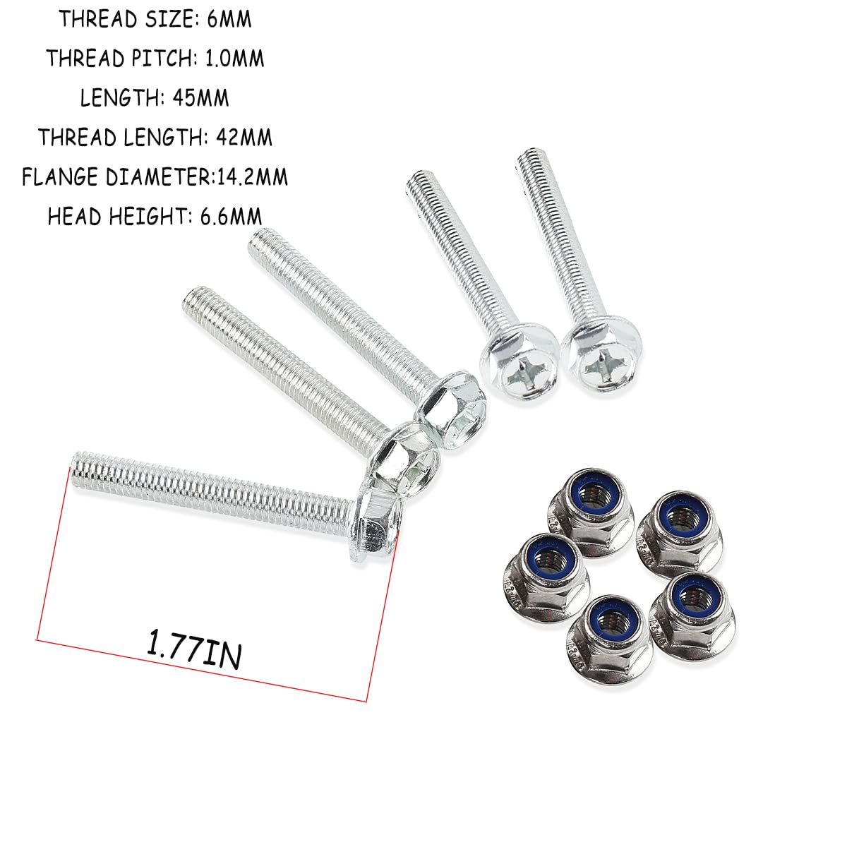 19M7834 14M7397 para equipo John Deere tornillo y tuerca de bloqueo, 5 piezas de tornillo de cizalla de barrena y kit de tuerca de bloqueo (5)