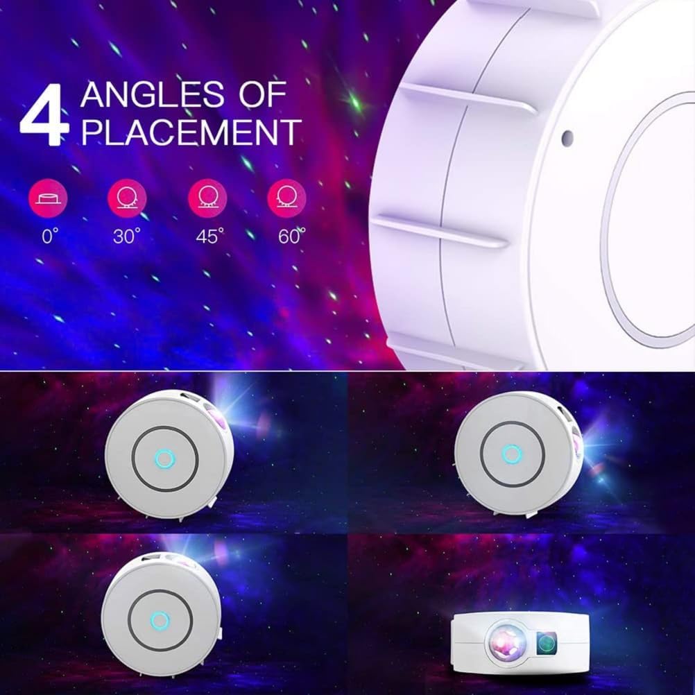 Proyector inteligente de estrella de luz galaxia, proyector planetario para el hogar con control de aplicación, modos de temporizador de 24 horas,