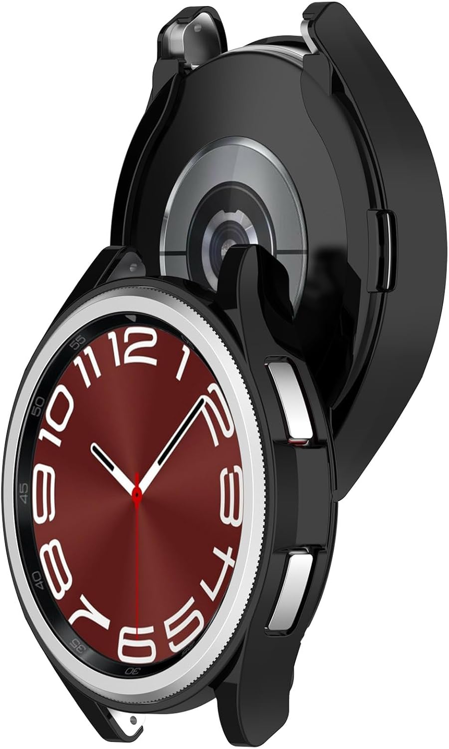Compatible con Galaxy Watch 6 Classic 1.693 in 1.850 in, funda protectora flexible de TPU a prueba de golpes, resistente a los golpes, carcasa