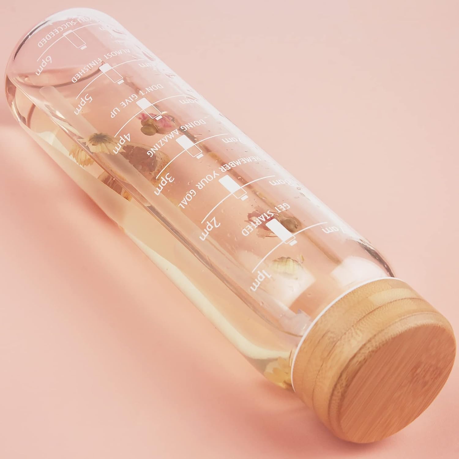 Botella de agua de vidrio de borosilicato de 32 onzas con popote y marcador de tiempo, botella de agua motivacional de boca ancha con funda de