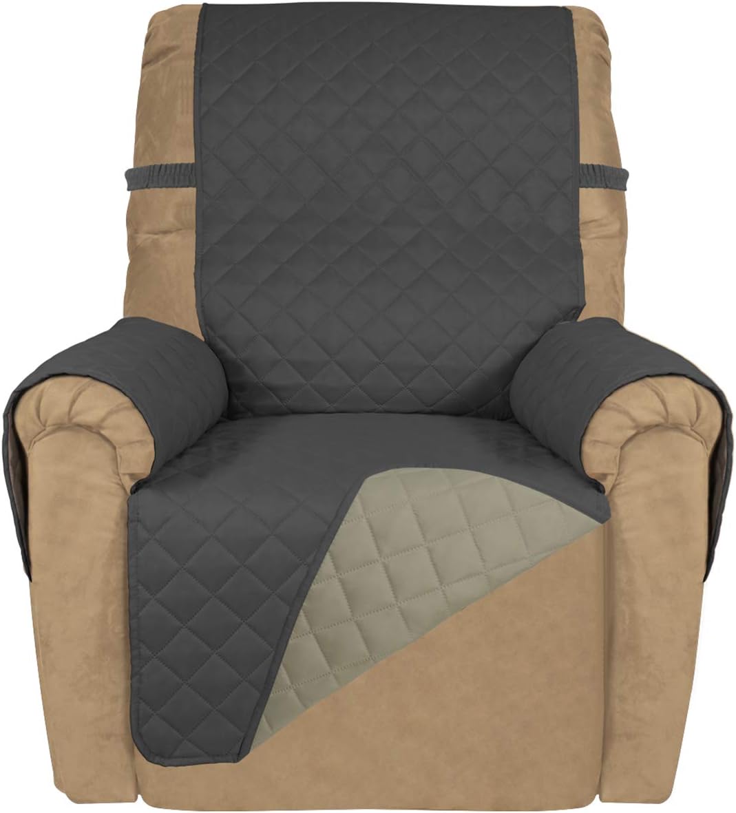 PureFit – Funda acolchada reversible para sofá, funda protectora para muebles resistente al agua y lavable, con relleno de espuma, base