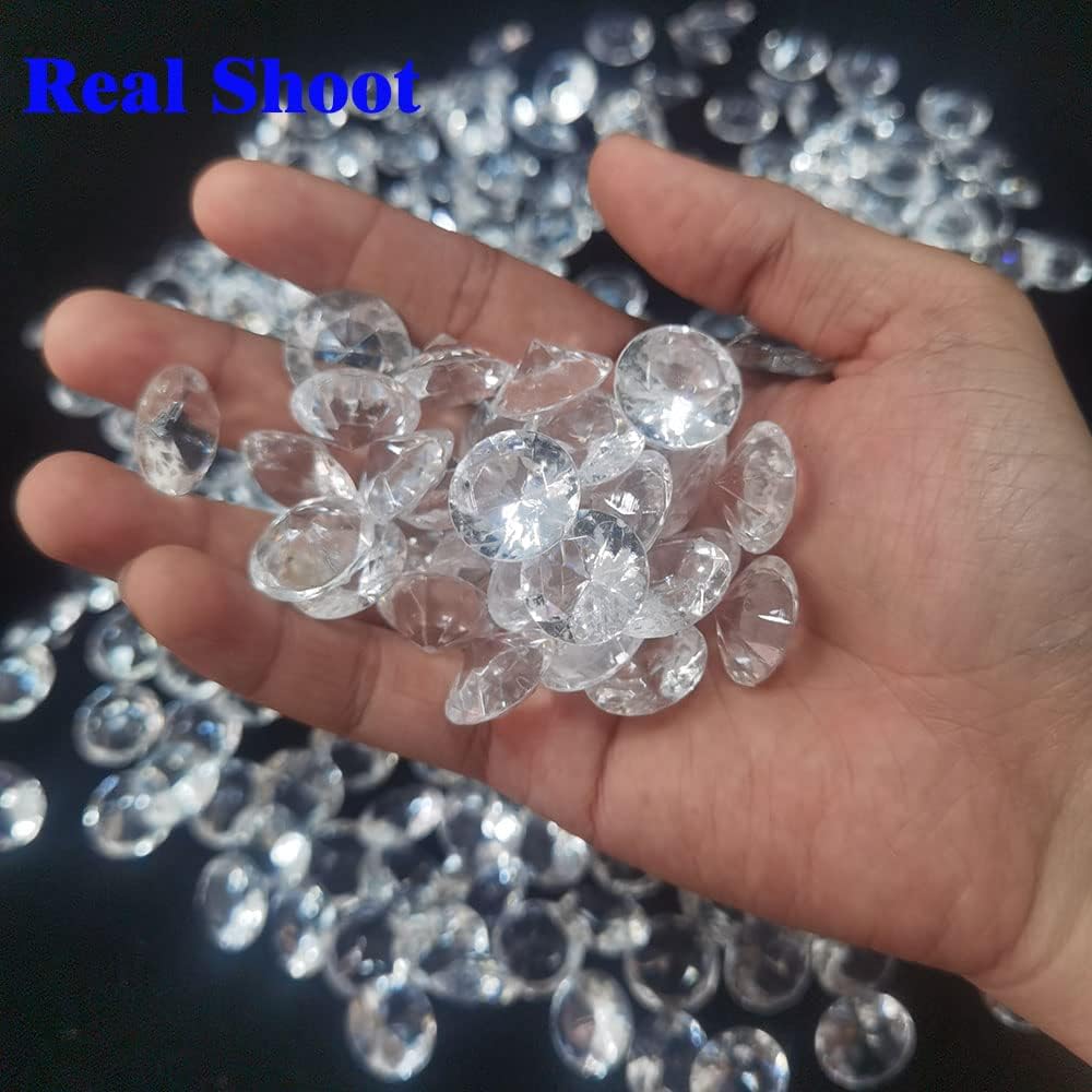304PCS Vase Fillers Diamond 0.8 (in) Diameter, Crystal Acrylic Gems, Wedding Table Scattering Gems, Christmas Party Diamond Decors, Clear mini
