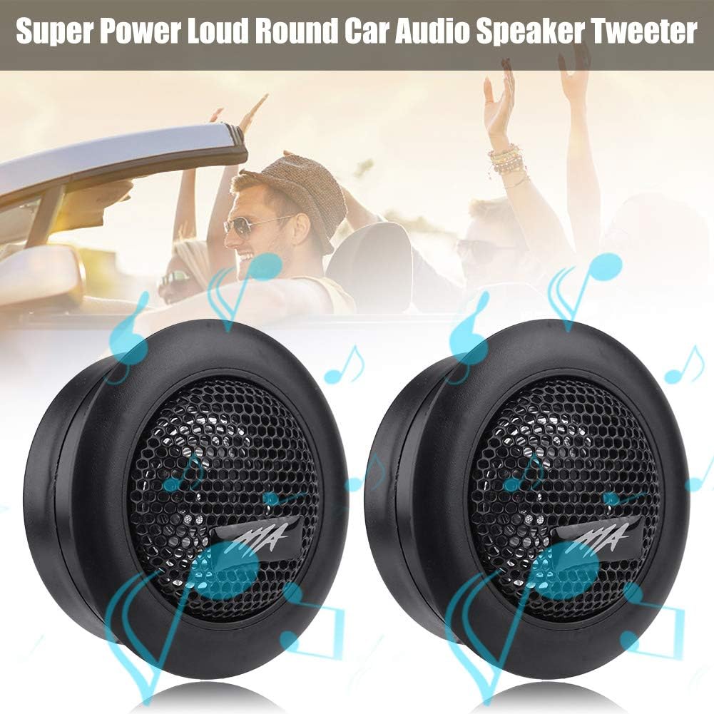 KIMISS Altavoces coaxiales para coche, 1 par de 12 V 120 W coche mini súper potencia fuerte domo altavoz de audio tweeter bocina