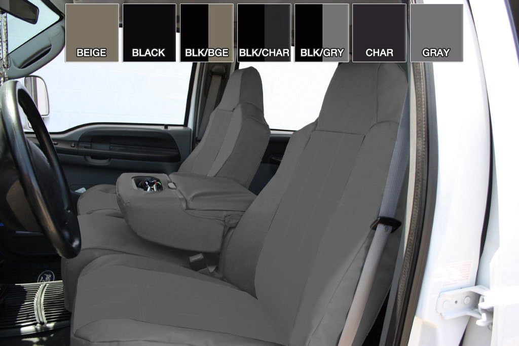 CalTrend DuraPlus – Fundas de asiento delanteros para Nissan Cube 2012-2014, inserto negro negro con ribete negro