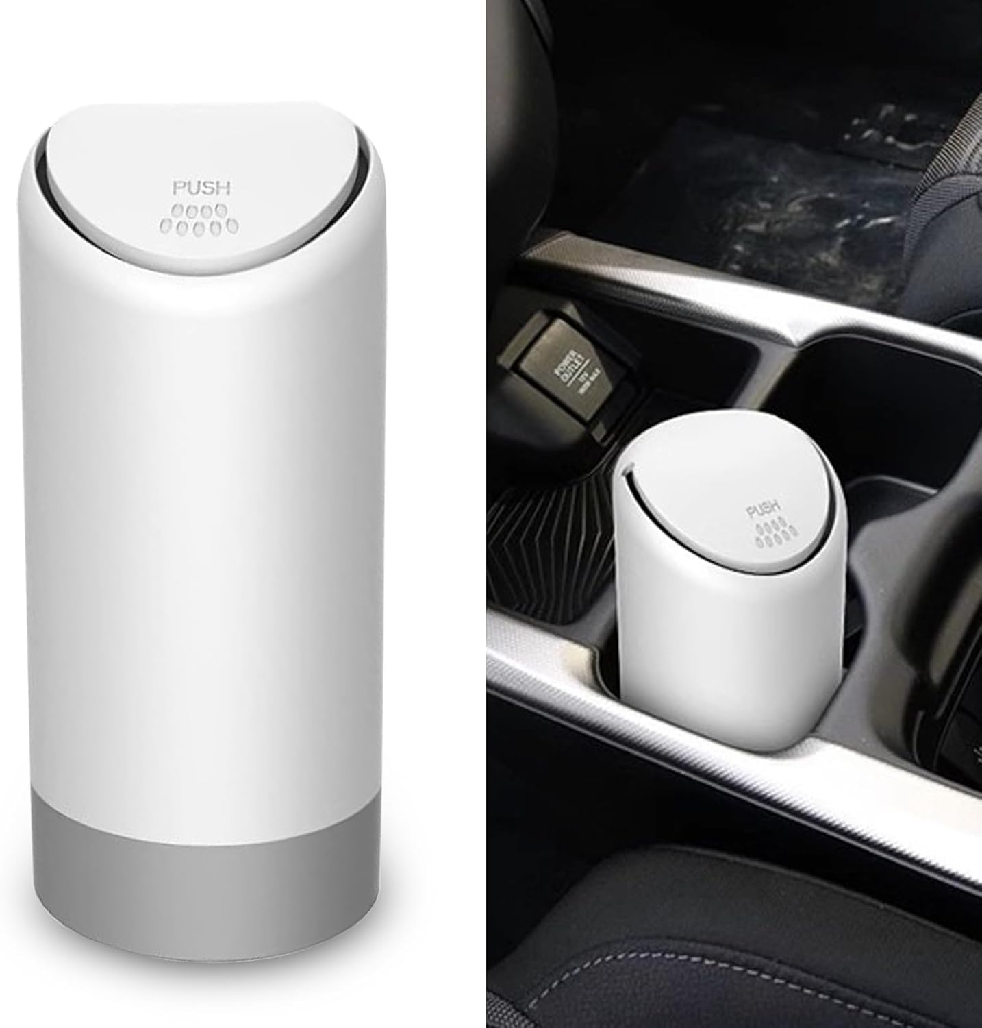 Bote de basura para automóvil con tapa, mini contenedor de basura de silicona para automóvil, taza de basura para puerta lateral, se adapta a la