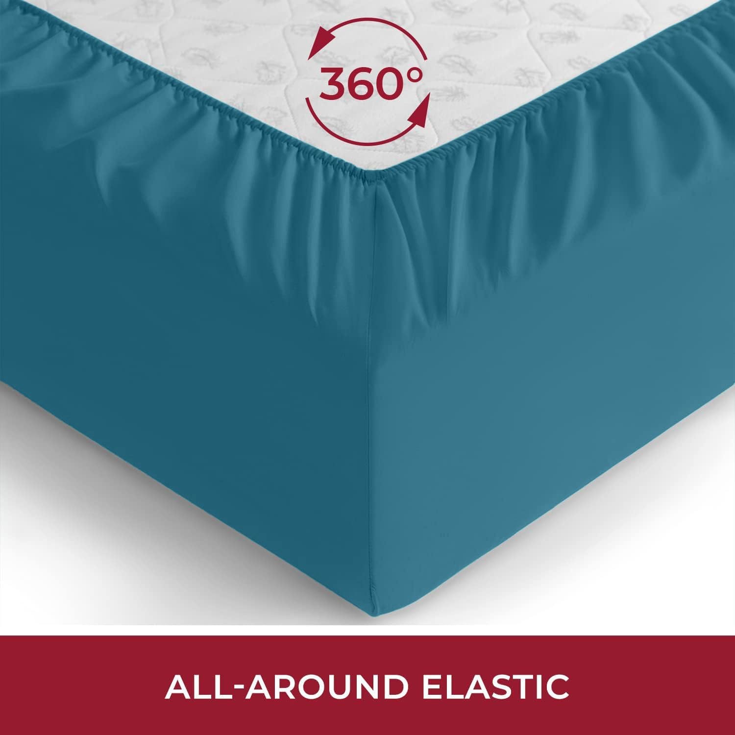 Mellanni Sábana bajera tamaño King – Iconic Collection Sábanas de cama con bolsillo profundo de hasta 16 pulgadas – Suave y refrescante – Resistente