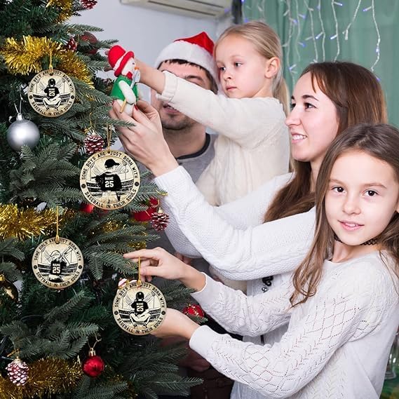 Adorno de béisbol personalizado para decoración del árbol de Navidad, adorno de Navidad personalizado de béisbol en forma 2D, regalos planos para