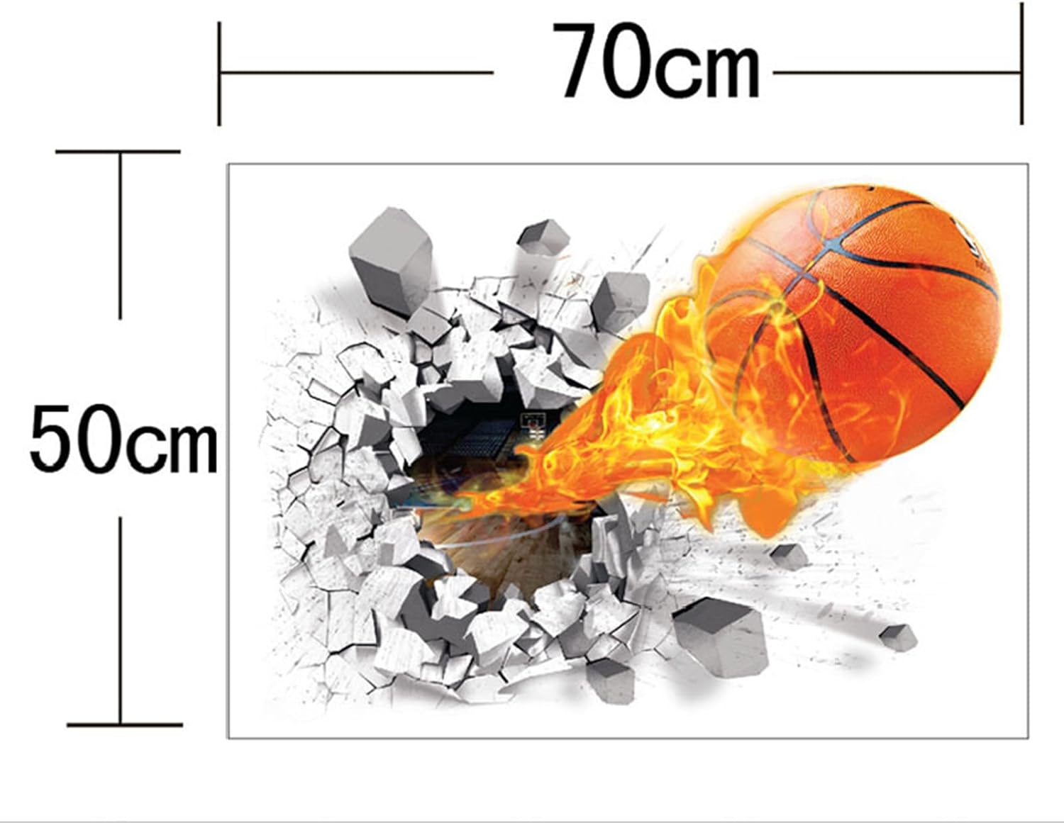 HINIHAO Adhesivo decorativo 3D autoadhesivo extraíble para pared (baloncesto 3D)