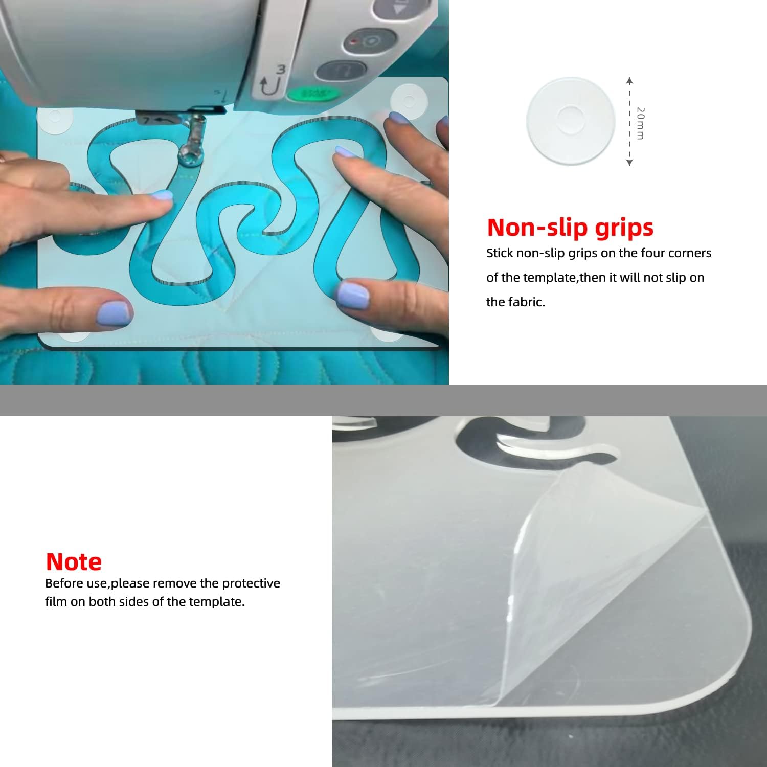 Reglas y plantillas de acolchado de movimiento libre Plantillas de acolchado para plantillas de acolchado a máquina, suministros de acolchado,