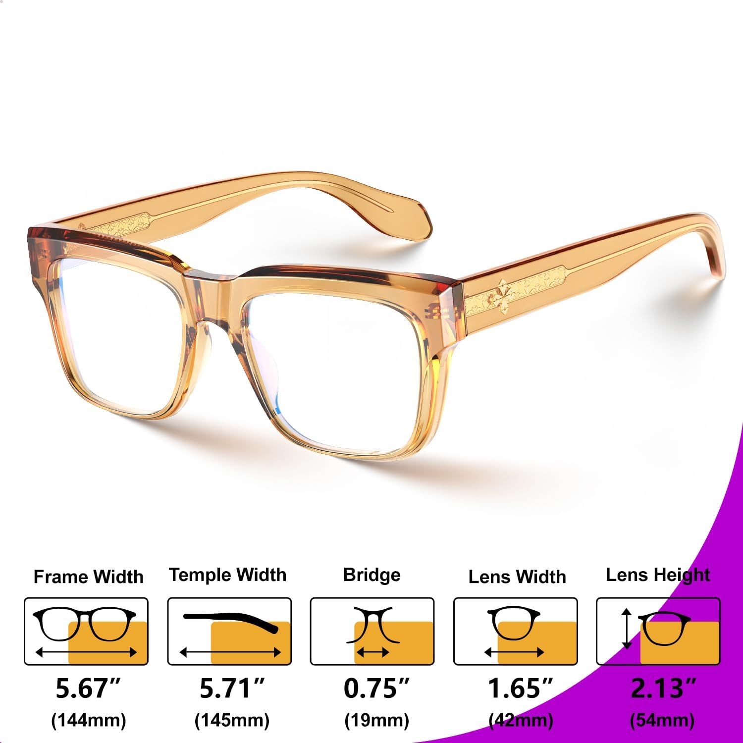 VISOONE TR90 – Gafas cuadradas con bloqueo de luz azul para computadora para mujeres y hombres RANDI