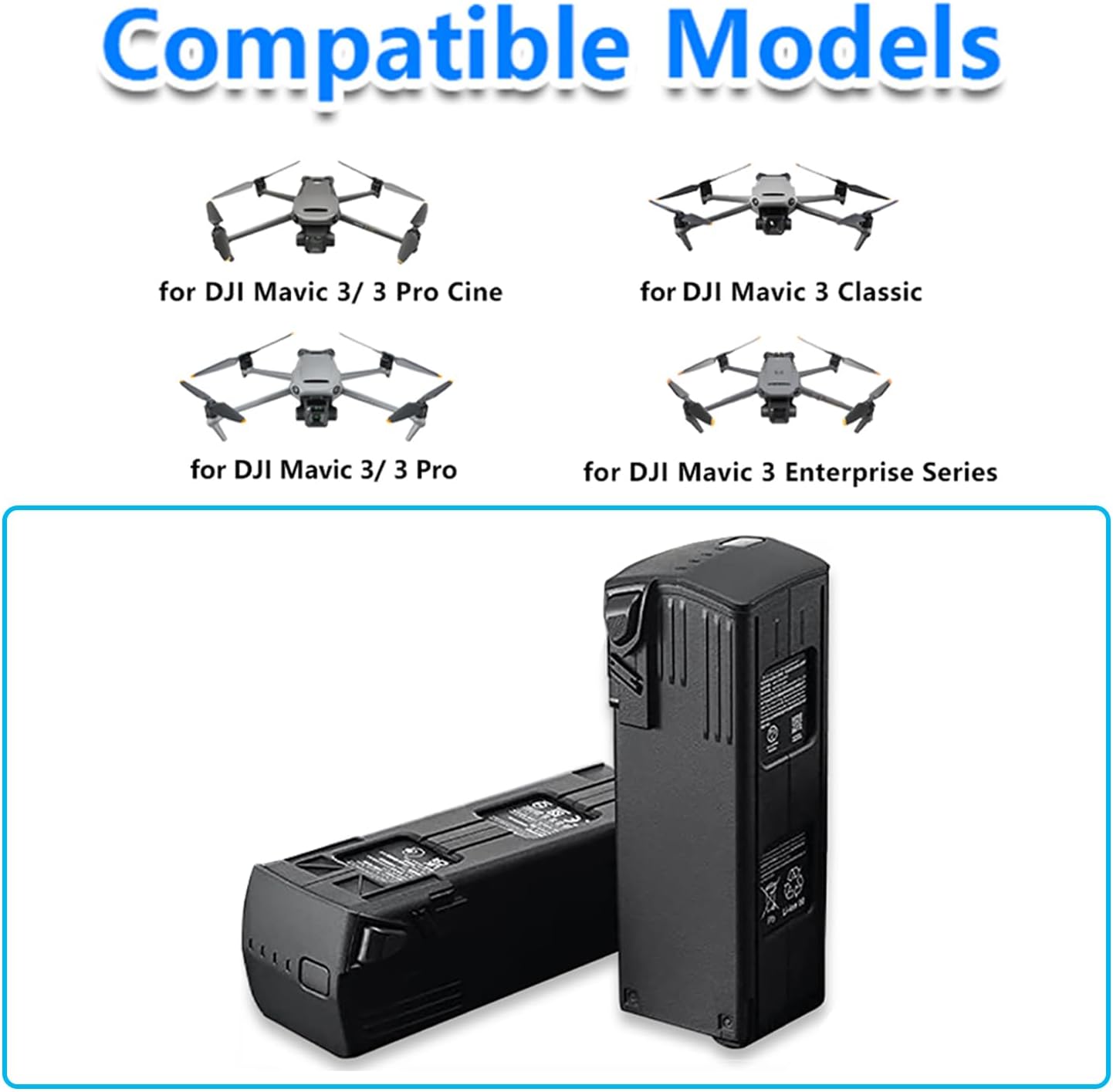 Rszfnjxry Batería de vuelo inteligente de 5000 mAh para DJI Mavic 3Mavic 3 ProMavic 3 CineMavic 3 Pro CineMavic 3 ClassicMavic 3 Enterprise Series