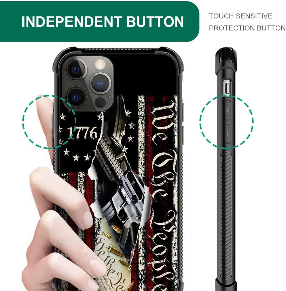 DJSOK Funda compatible con iPhone 11 Pro Max, clásica bandera estadounidense independiente 1776 We The People para iPhone 11 Pro Max, fundas para
