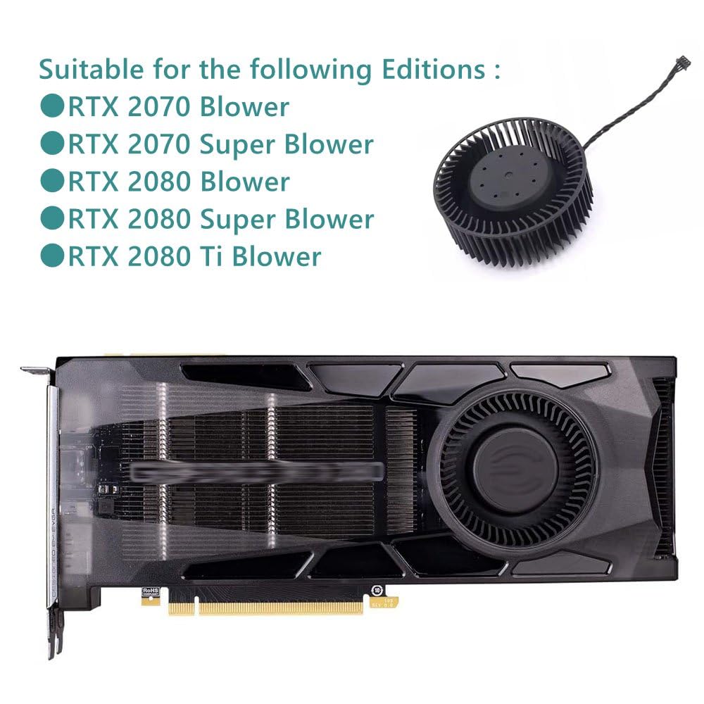 RAKSTORE PLB06625B12HH FD6525H12D Ventilador de refrigeración de tarjeta gráfica compatible con EVGA RTX 2070 2070 Super RTX 2080 2080Ti ventilador