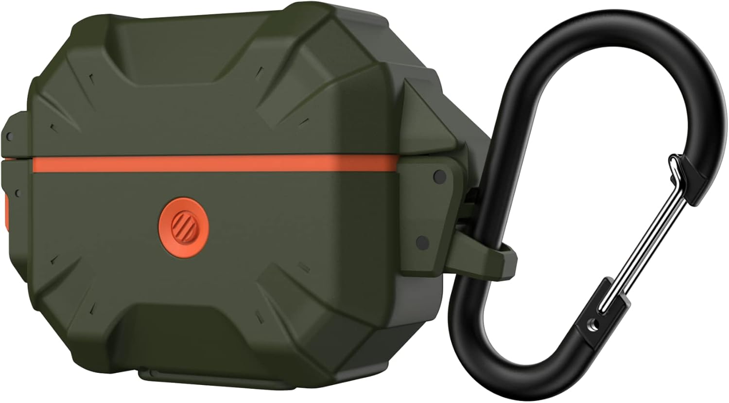 URBAN ARMOR GEAR UAG – Funda protectora duradera y suave al tacto diseñada para AirPod, color verde y naranja (3 generación, 2021) con mosquetón