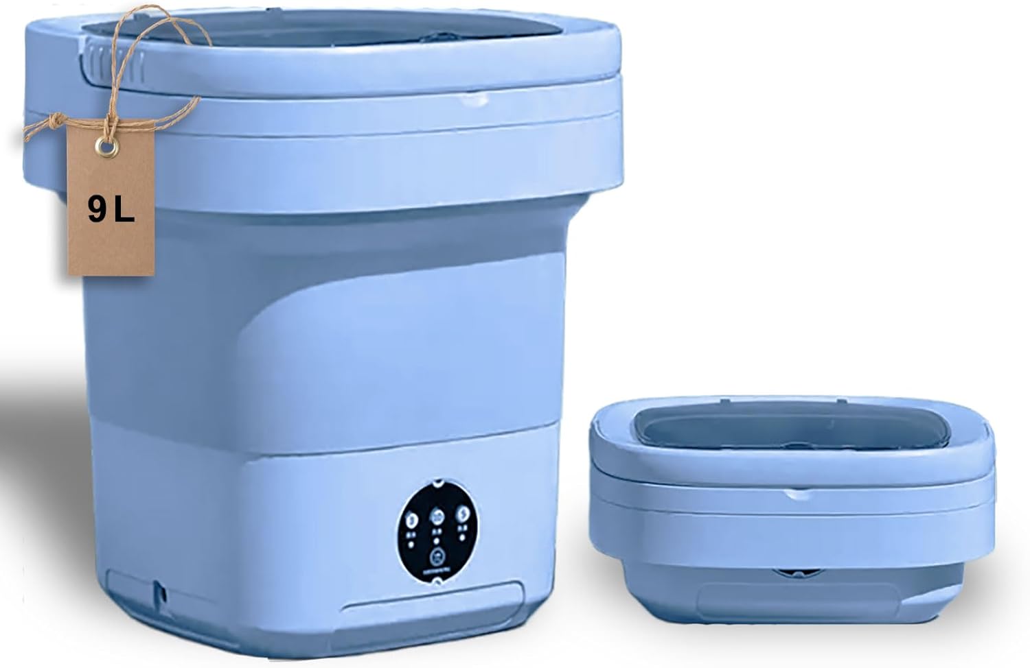 Lavadora portátil, lavadora pequeña de gran capacidad de 9L, lavadora plegable, lavadora pequeña, ropa de bebé, ropa interior, calcetines..