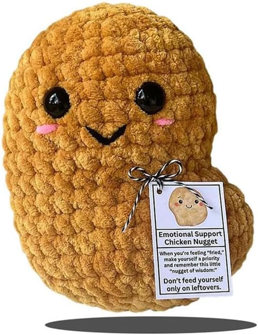 Nugget de pollo de apoyo emocional, lindo pollo de peluche hecho a mano con apoyo emocional, divertida muñeca de reducción de presión, adornos