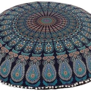 Funda de almohada de algodón grande de 32 pulgadas con diseño de mandala, para meditación, para asiento, hippie, decorativo, bohemio, puf indio Funda de almohada de algodón grande de 32 pulgadas con diseño de mandala, para meditación, para asiento, hippie, decorativo, bohemio, puf indio