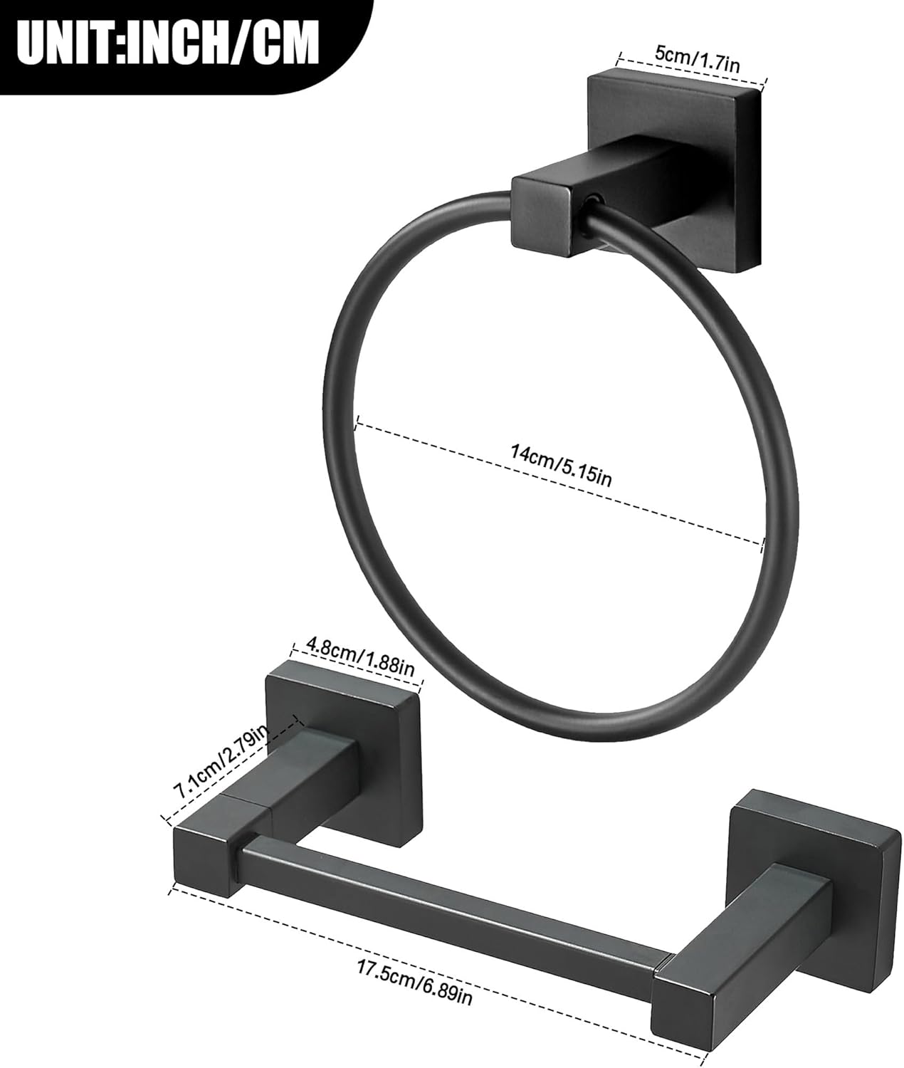 Soporte de papel higiénico negro, moderno soporte para toallas para pared de baño, soporte para toallas de papel higiénico negro mate, soporte para