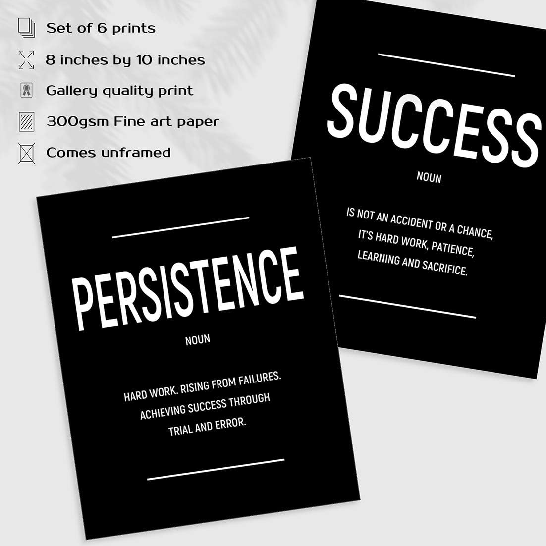 GIFTSFARM Arte de pared inspirador, arte de pared motivacional, citas de afirmaciones positivas y refranes, carteles para decoración de pared de