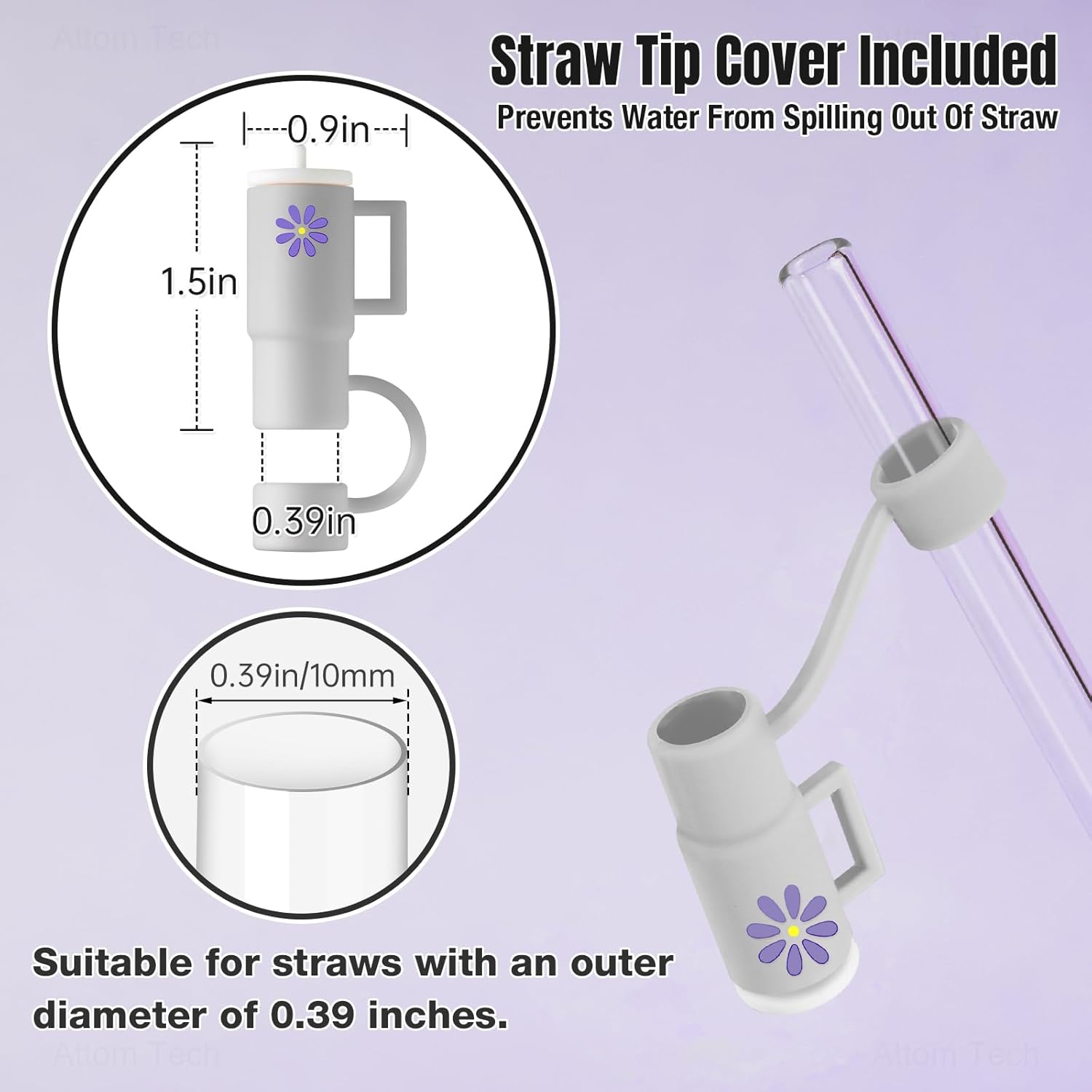 NiHome Stanley – 2 fundas protectoras de silicona para vaso de 30 onzas, IceFlow 20 de 30 onzas y botella Hydroflask de 12 a 24 onzas, accesorios de
