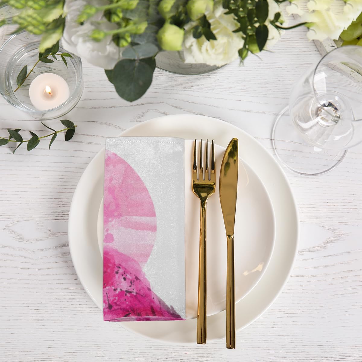 Cloth Napkins Set of 4 Flamingo Heart 20×20 Inch Cloth Napkins Flamingo Pattern Washable Reusable Kitchen Dinner Napkins Table Decor for Wedding,