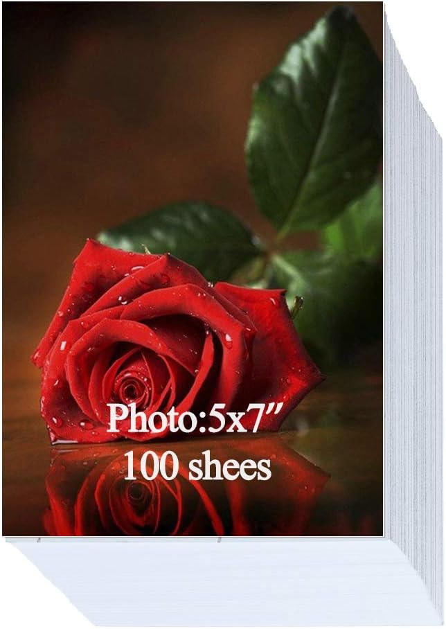 Schliersee Papel fotográfico brillante 100 hojas de 5 x 7 pulgadas, 7.05 ozm