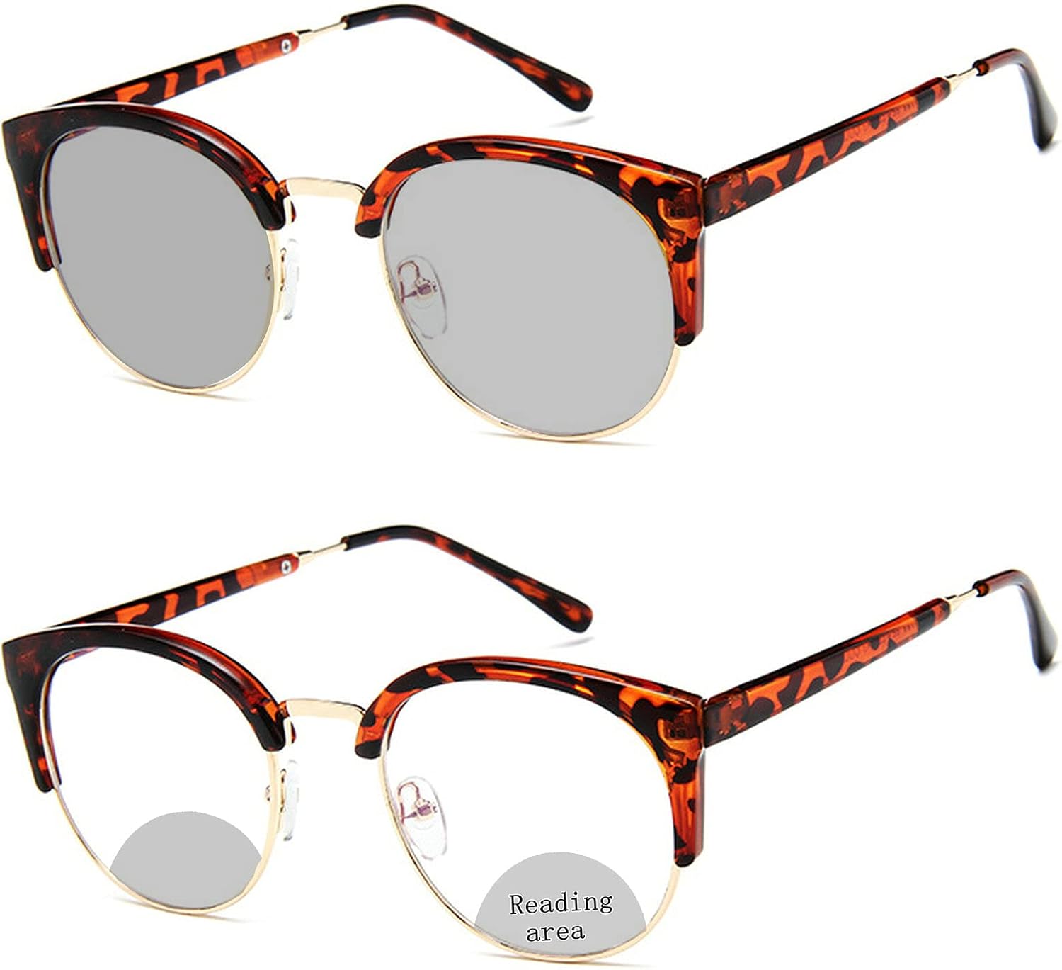 mincl Gafas de sol de transición fotocromáticas bifocales para hombres y mujeres, aumento cercano y lejano, presbicia antifatiga
