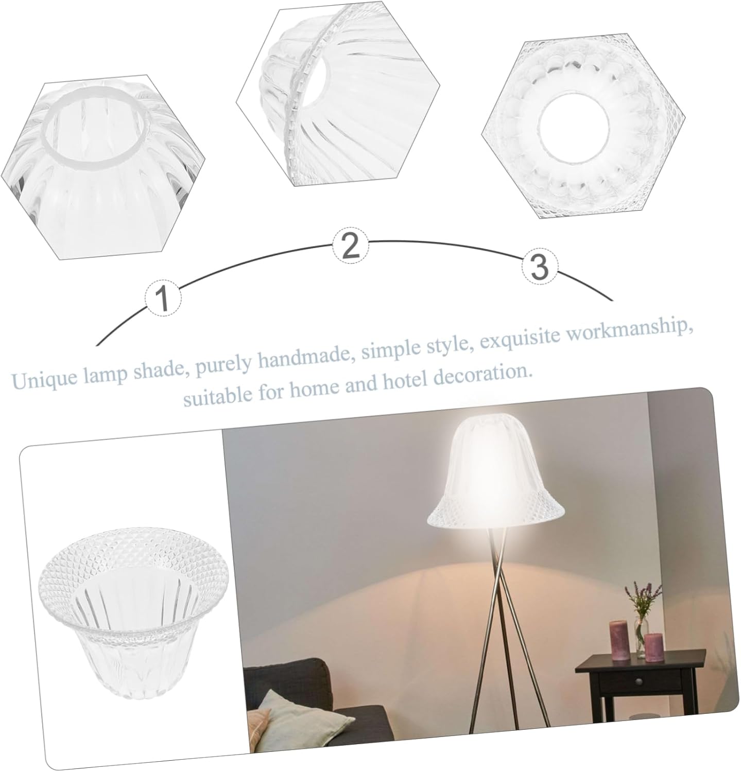 OSALADI Pantalla de cristal transparente Lámpara de techo Lámpara de techo Globos de vidrio Pantalla de luz de acento de vidrio Lámpara de pared