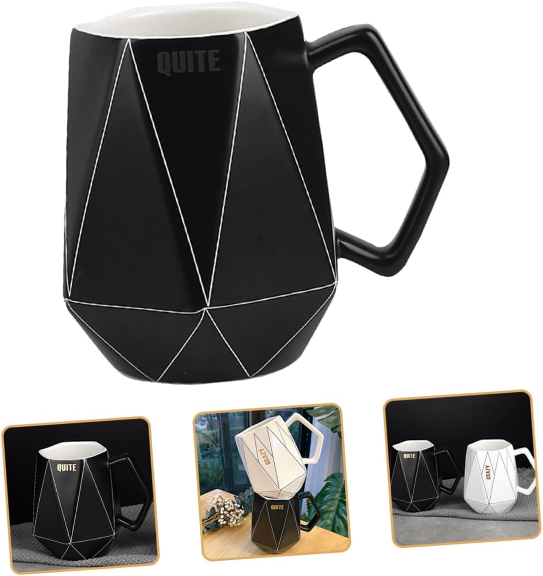 BRIGHTFUFU Café Cerámica para ir tazas de café con tapas taza de café de porcelana taza de té de porcelana taza de capuchino vasos negros vasos con
