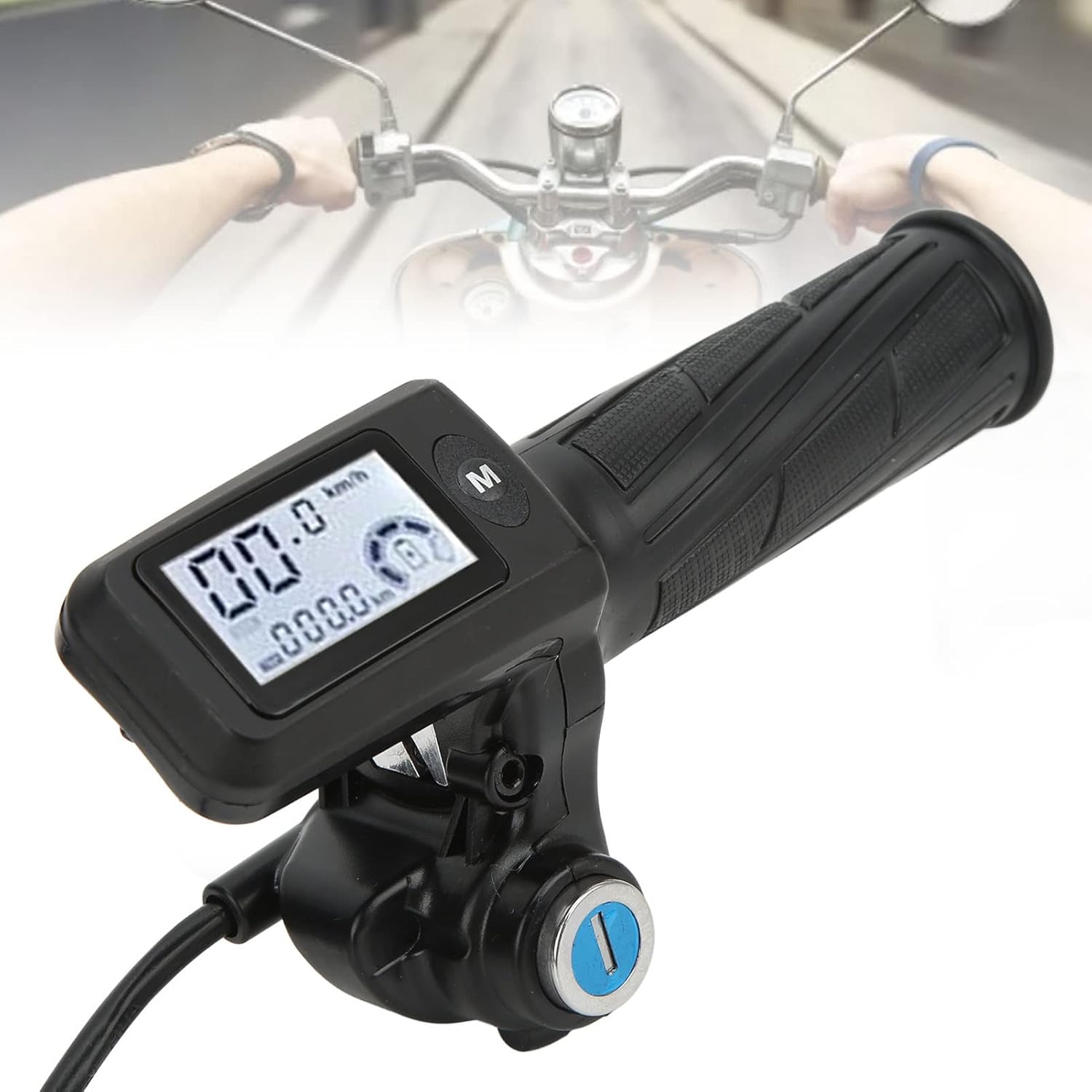 FOUF Kit de motor eléctrico de CC sin escobillas de 36 V, 48 V, 350 W, panel LCD, kit de controlador de motor sin escobillas, agarre del acelerador,