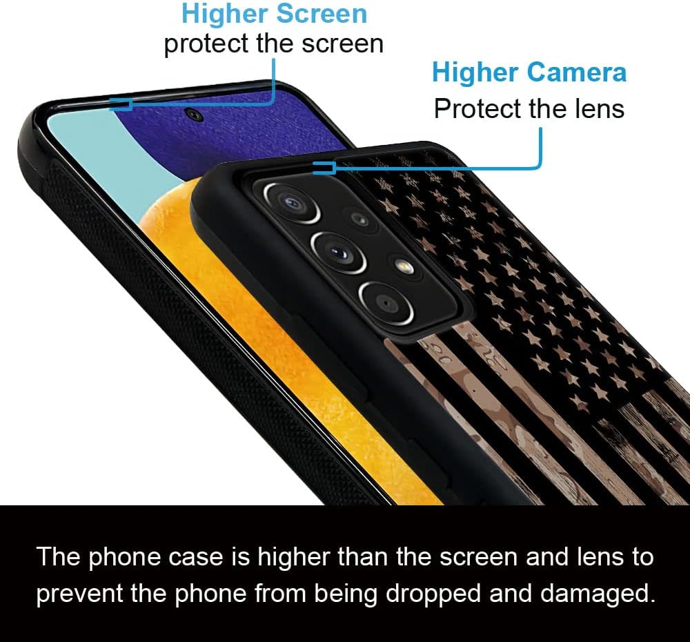 TnXee Funda compatible con Samsung Galaxy A53 5G, diseño de bandera del desierto, camuflaje, caqui, Galaxy A53 5G, funda protectora de TPU suave a