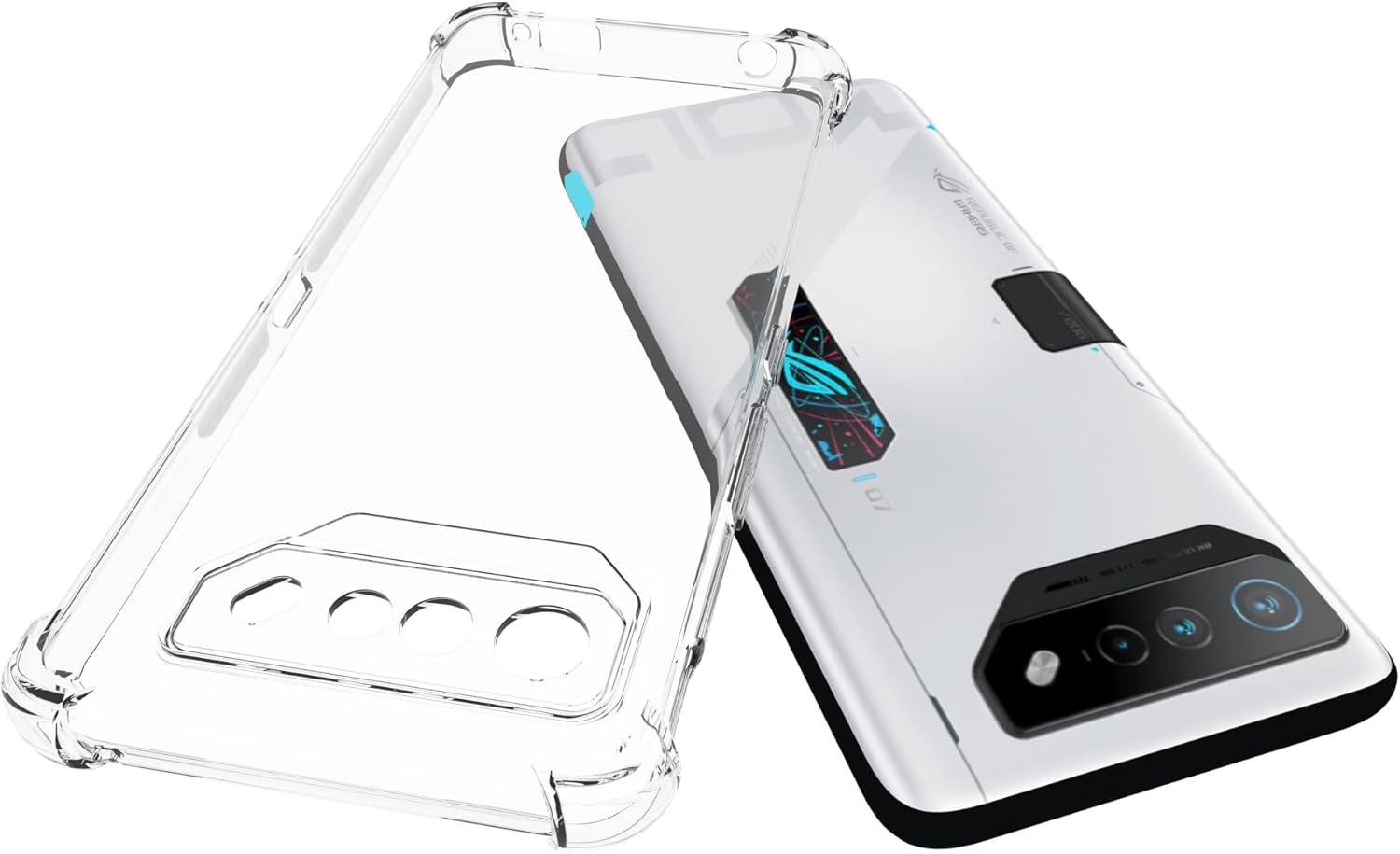 Funda para ASUS ROG teléfono 77 Ultimate Clear TPU cuatro esquinas cubierta protectora transparente suave