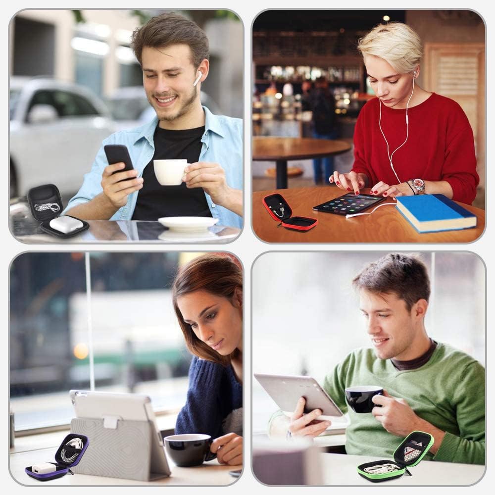 MAYCARI Estuche para auriculares para auriculares Duro Viaje Gadget Bag Cuatro perezoso Earbud Case Mini bolsa EVA bolsa de almacenamiento