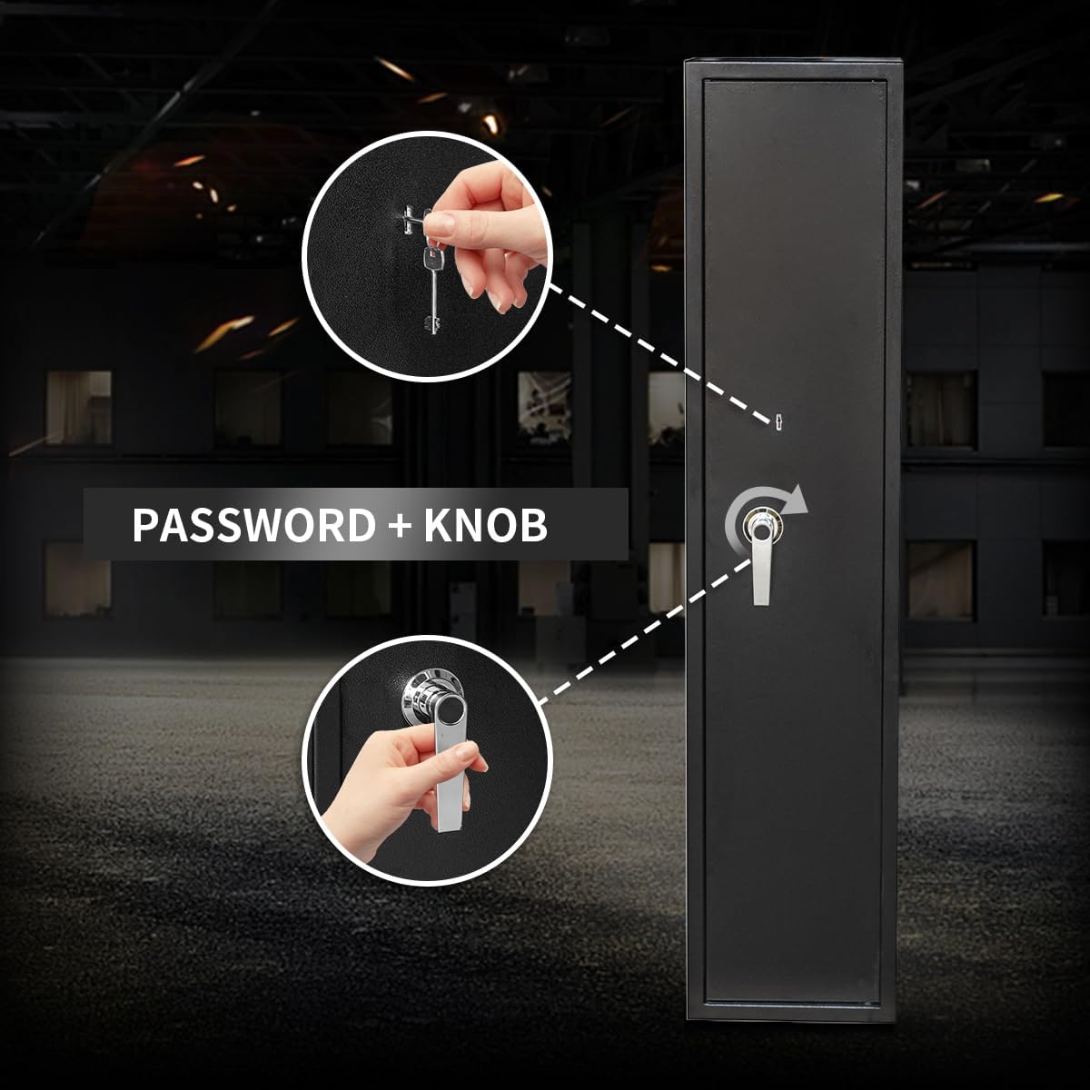 xhlokk Rifle Gun Safes for Home, Quick Access 5-6 Gun Storage Cabinet for Rifles Shotguns and Pistols, Heavy Duty Anti-Theft Gun Safes Cabinets,