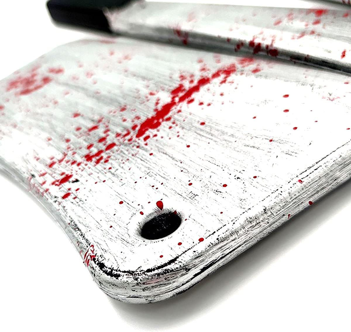 Cuchillo de plástico de carnicero de sangre para cosplay, accesorios de plástico realistas de terror, divertido para Halloween, fiesta del día de