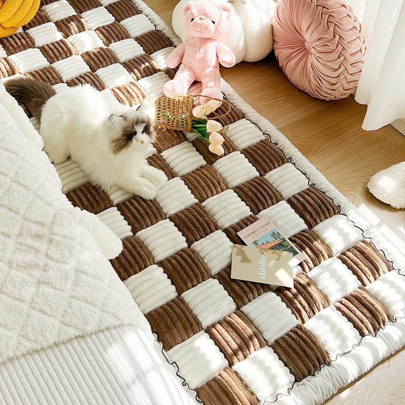 Snugglepaw – Funda para sofá de cama para mascotas, funda de sofá Snugglepaw, funda de sofá para mascotas Snugglepaw (cuadrado café profundo, 19.7 x